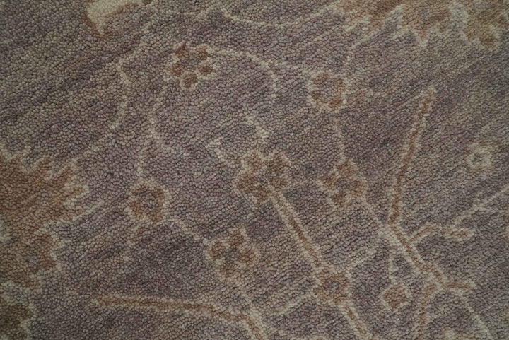 Custom Made Vintage Style Tree of life Brown And Beige Hand Knotted Wool Rug