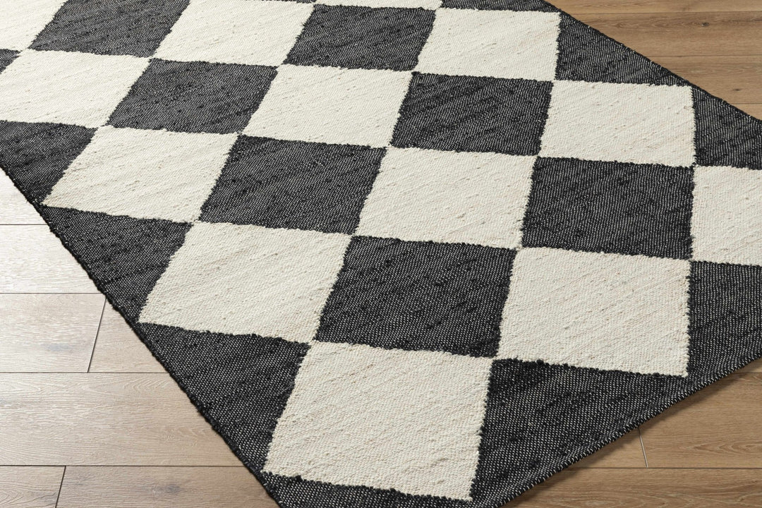 Vivir Modern Geometrical Black And White Jute Rug - The Rug Decor