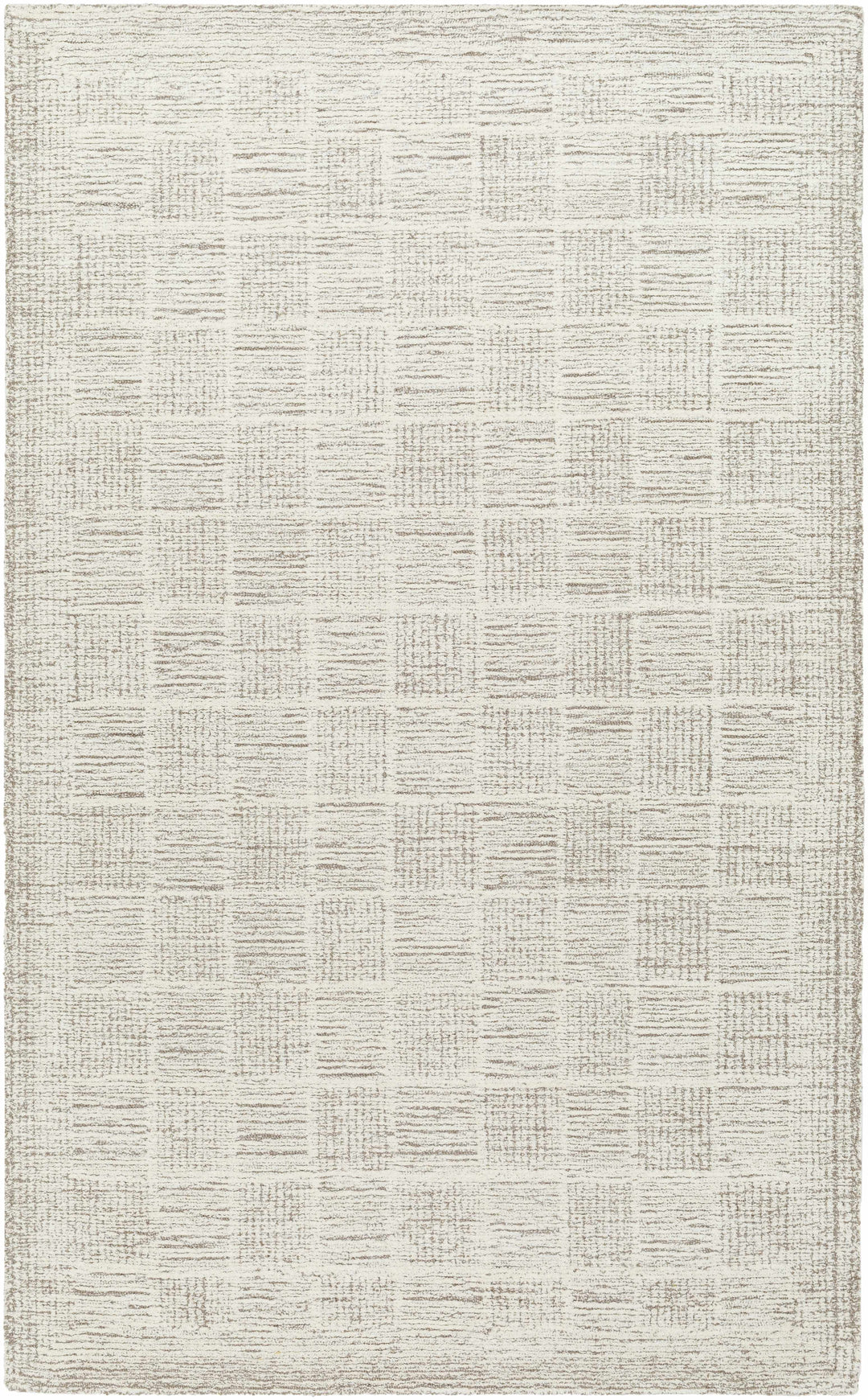 Urian Modern Checkered Pattern Ivory Hand Tufted Wool Area Rug