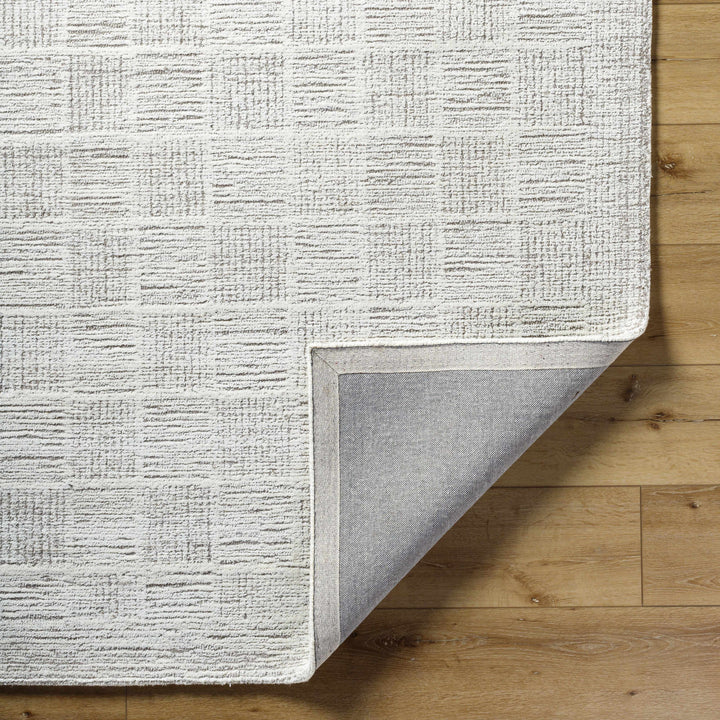 Urian Modern Checkered Pattern Ivory Hand Tufted Wool Area Rug