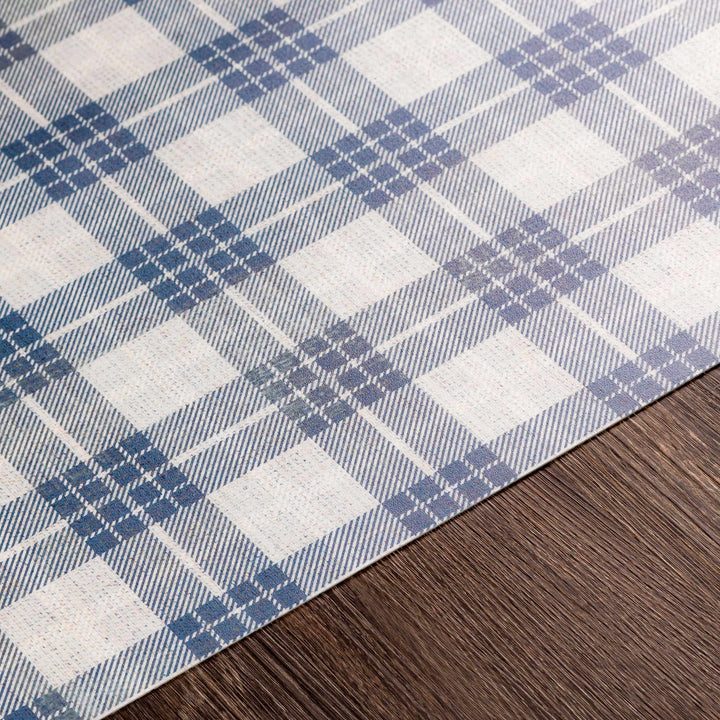 Pegswood Ivory And Blue Modern Geometrical Design Area Rug