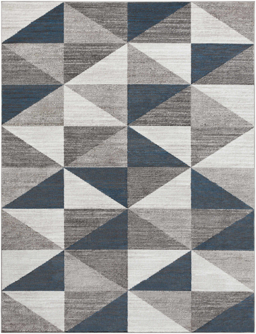Volant Modern Geometrical Design Gray And Blue Area Rug