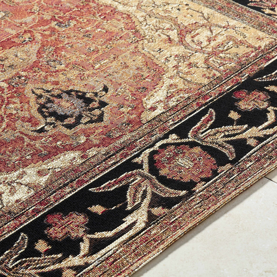 Vonda Traditional Style Beige And Red Outdoor Area Rug - The Rug Decor