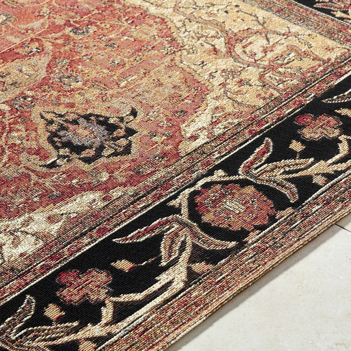 Vonda Traditional Style Beige And Red Outdoor Area Rug - The Rug Decor