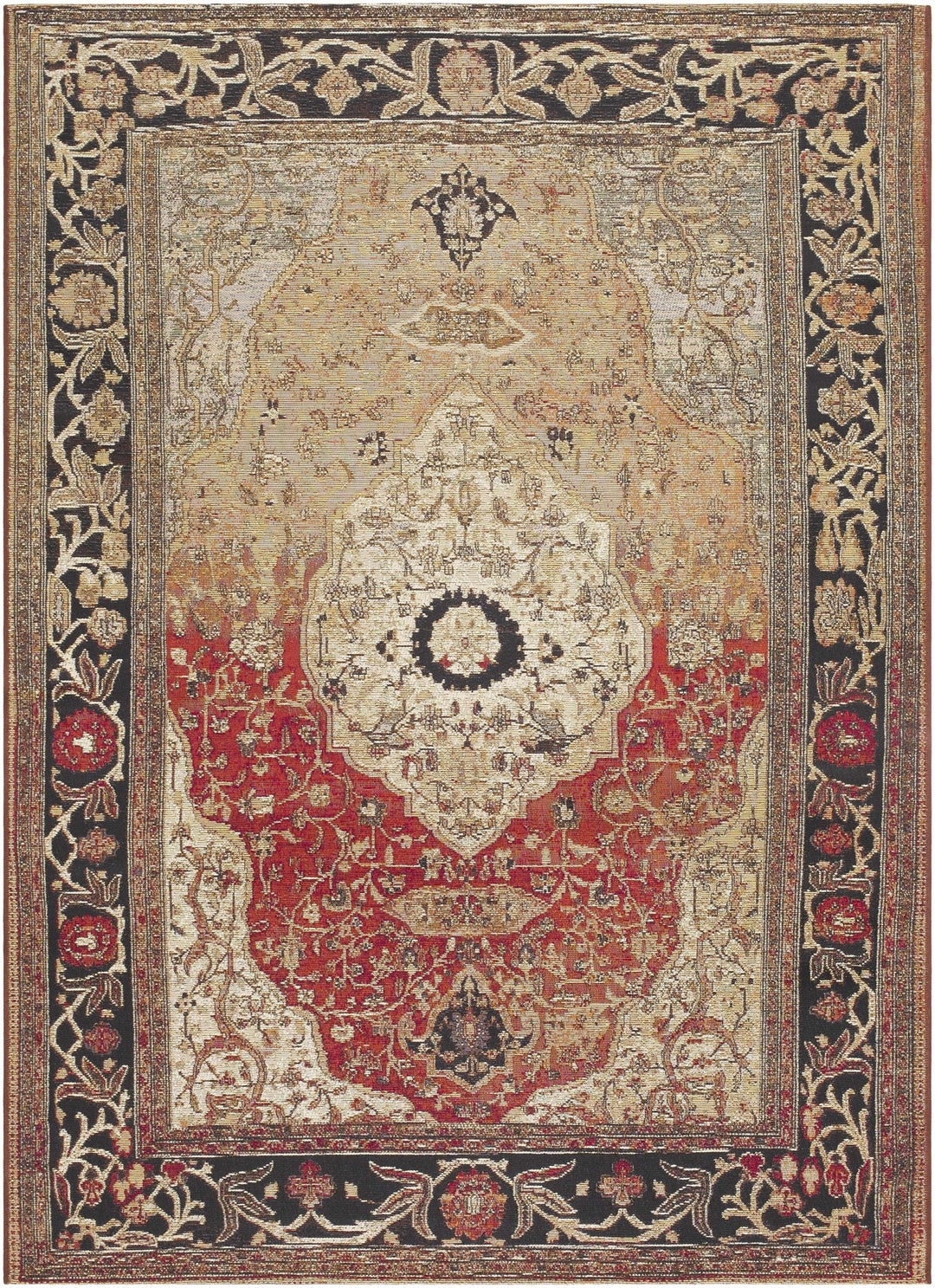 Vonda Traditional Style Beige And Red Outdoor Area Rug - The Rug Decor
