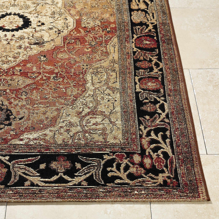 Vonda Traditional Style Beige And Red Outdoor Area Rug - The Rug Decor