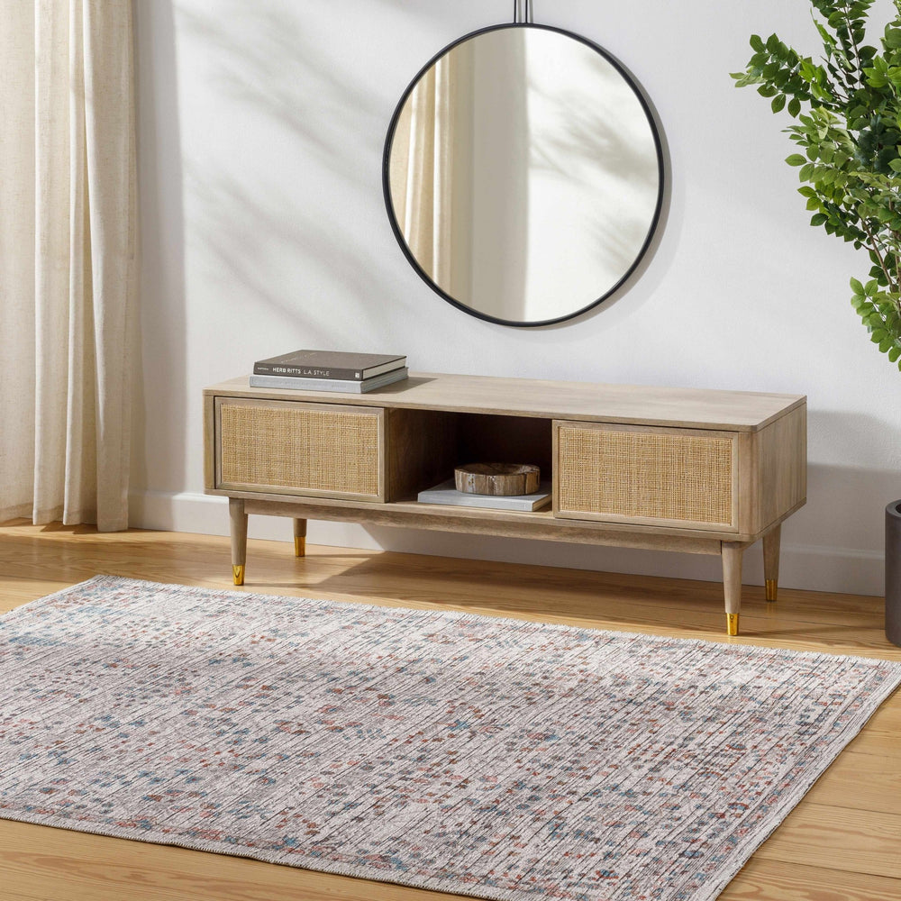 Vulk Traditional Gray And Blue Area Rug - The Rug Decor