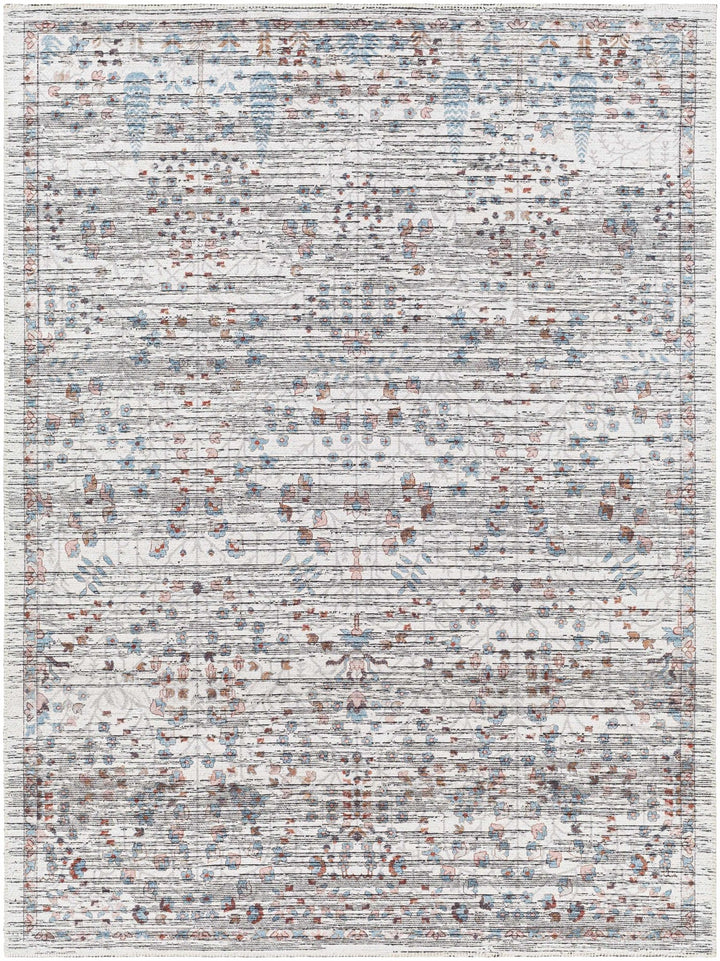 Vulk Traditional Gray And Blue Area Rug - The Rug Decor