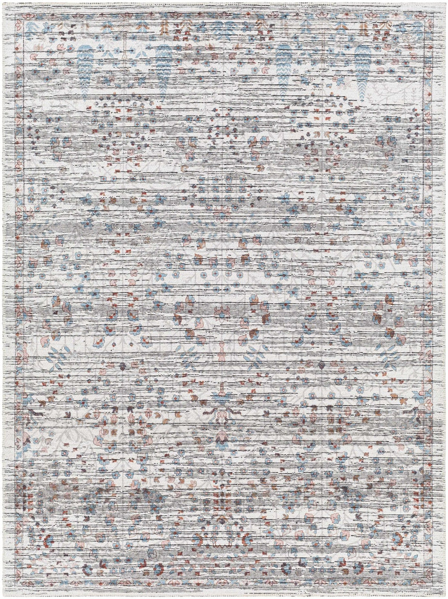 Vulk Traditional Gray And Blue Area Rug - The Rug Decor
