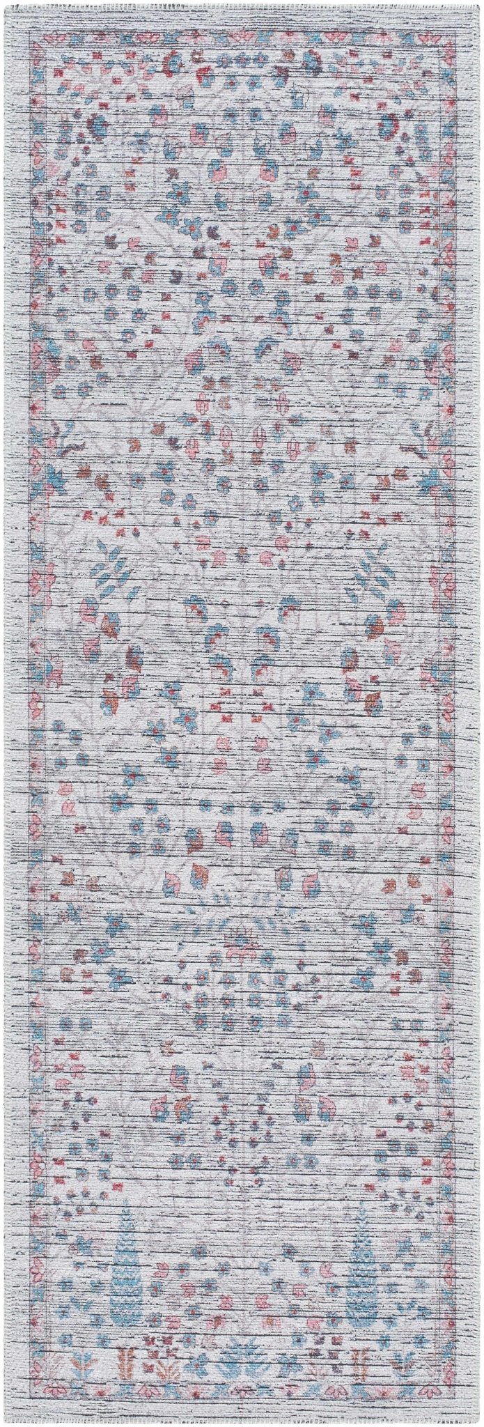 Vulk Traditional Gray And Blue Area Rug - The Rug Decor