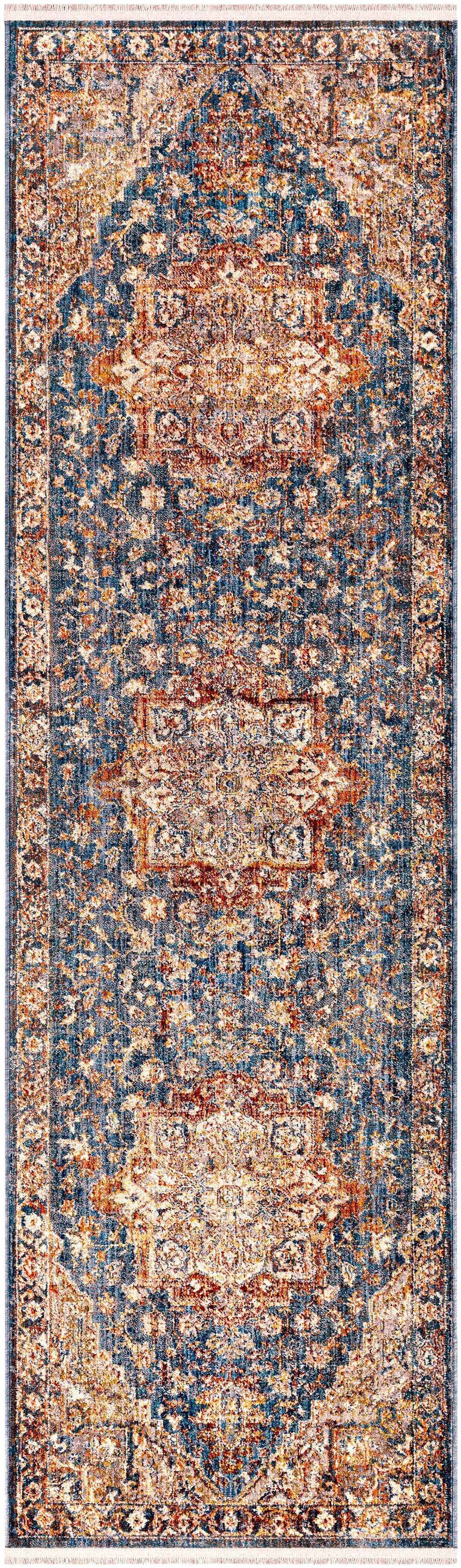 Wailua Blue And Brown Traditional Style Area Rug