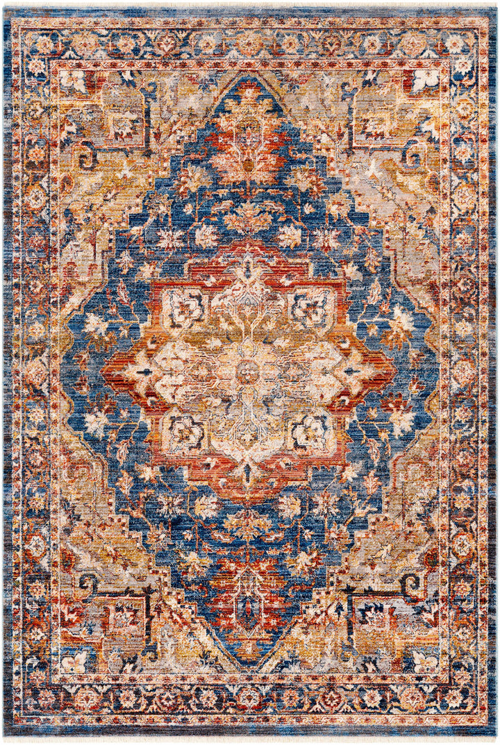 Wailua Blue And Brown Traditional Style Area Rug