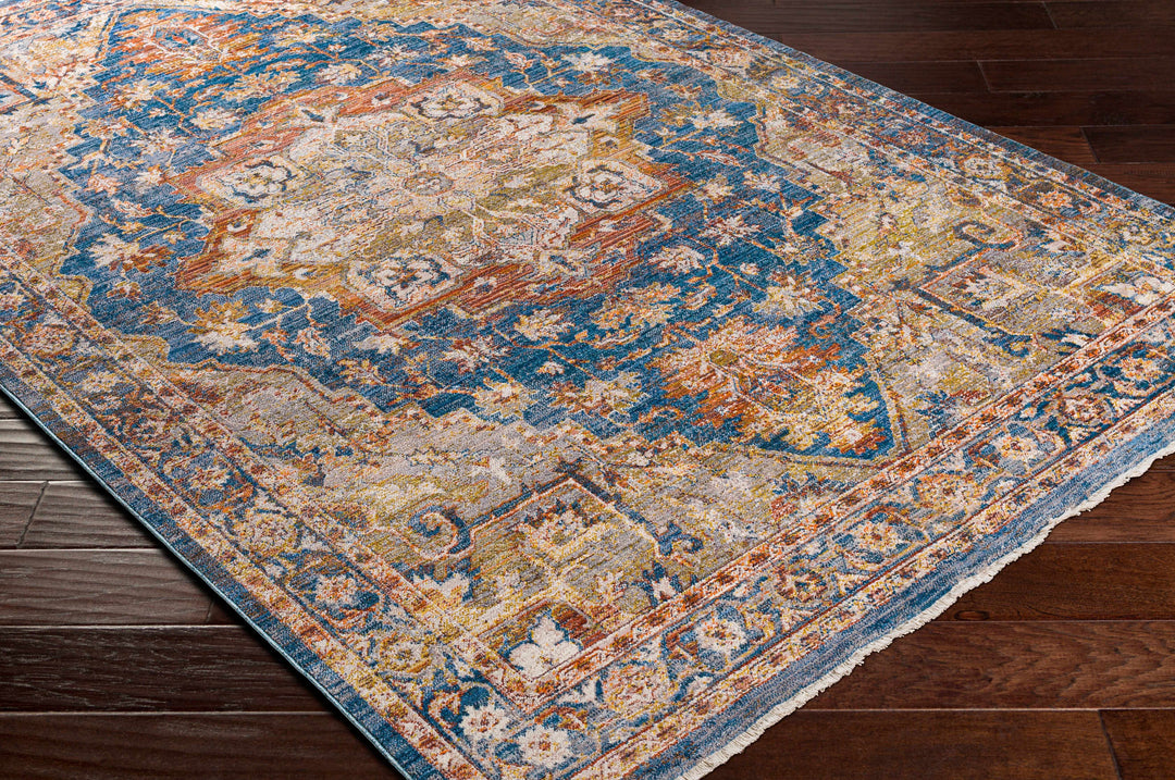 Wailua Blue And Brown Traditional Style Area Rug