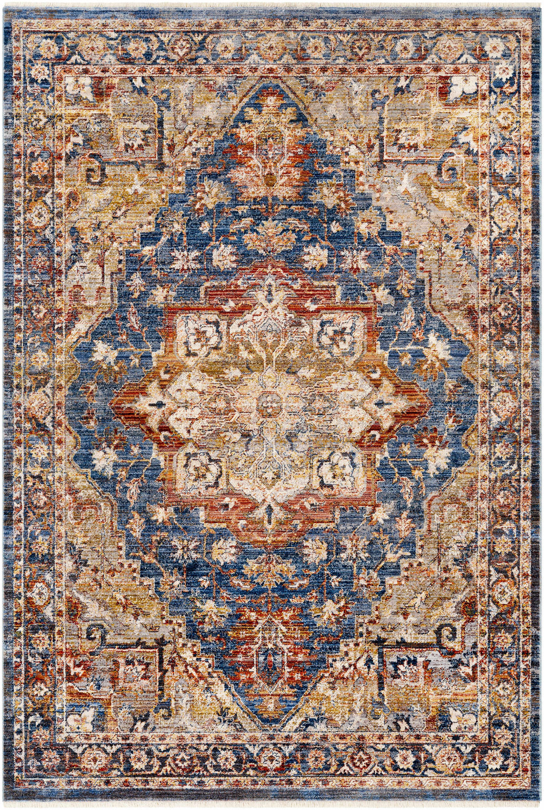 Wailua Blue And Brown Traditional Style Area Rug