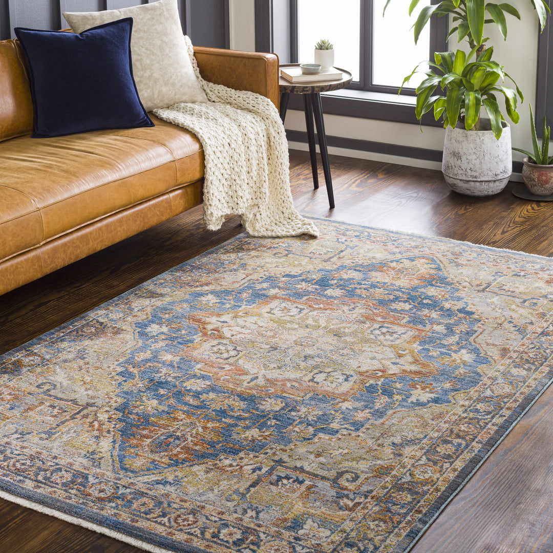 Wailua Blue And Brown Traditional Style Area Rug