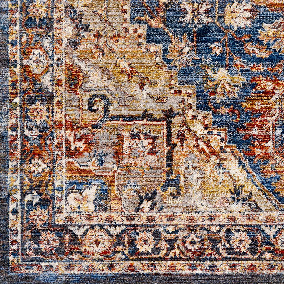 Wailua Blue And Brown Traditional Style Area Rug