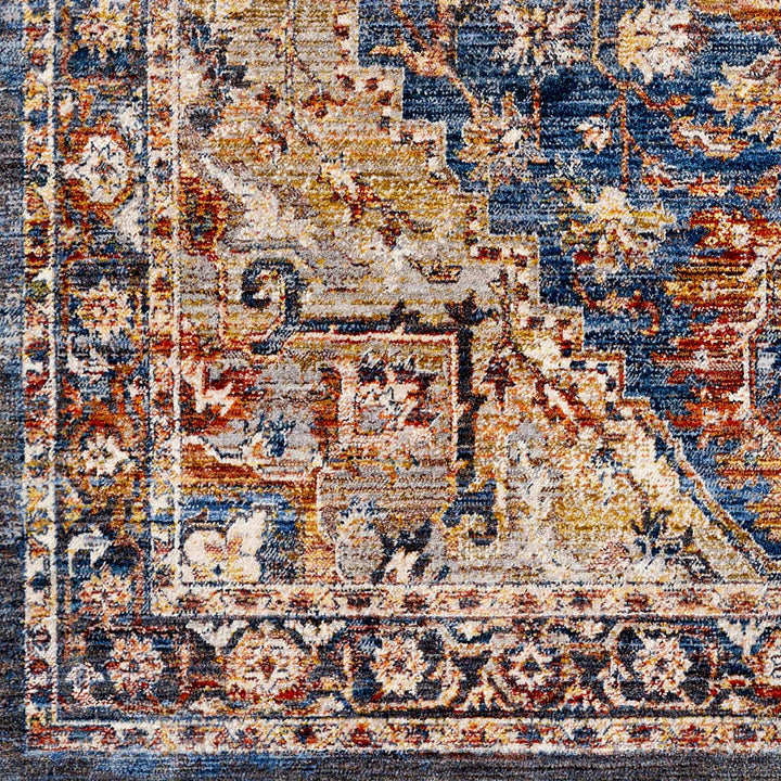 Wailua Blue And Brown Traditional Style Area Rug