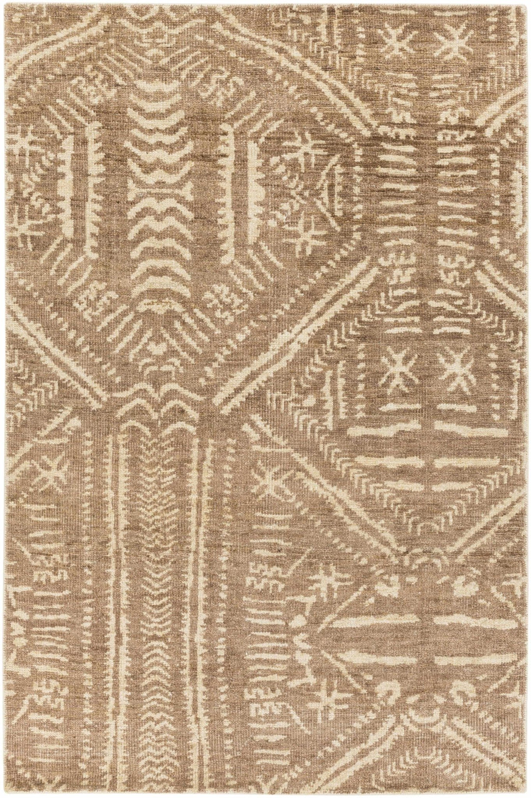 Wainfleet Modern Style Brown And Beige Hand Knotted Area Rug - The Rug Decor