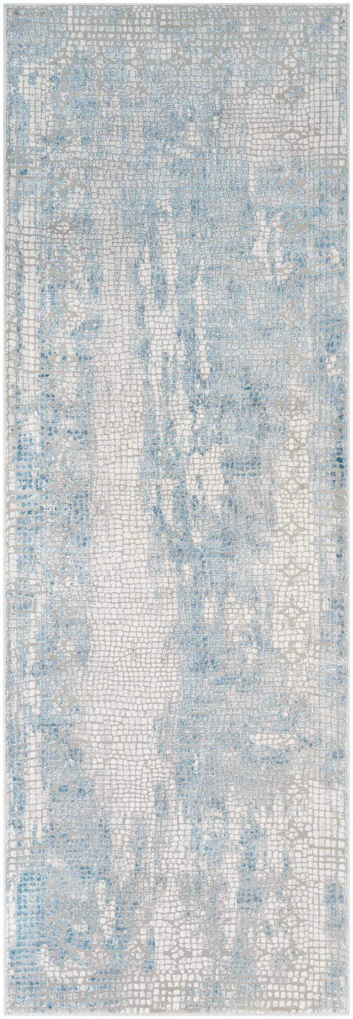 Walbridge Modern Abstract Design Blue And Ivory Area Rug