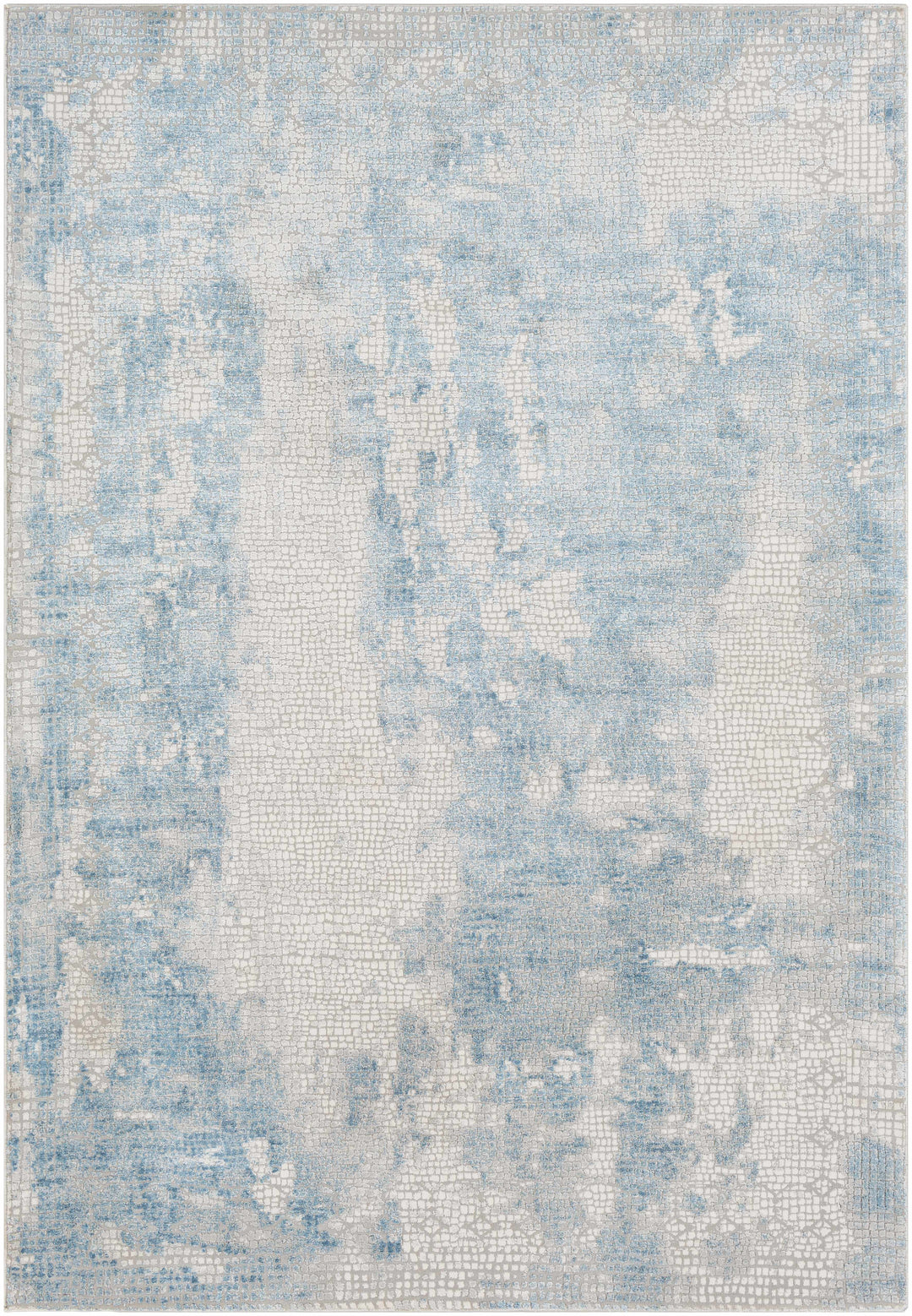Walbridge Modern Abstract Design Blue And Ivory Area Rug
