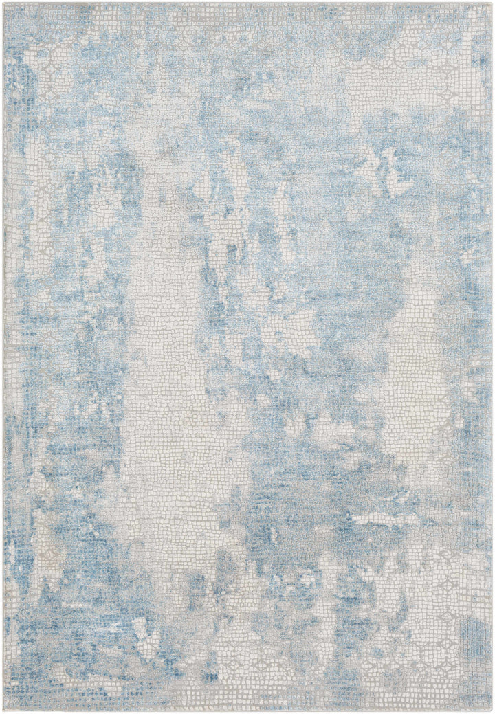 Walbridge Modern Abstract Design Blue And Ivory Area Rug