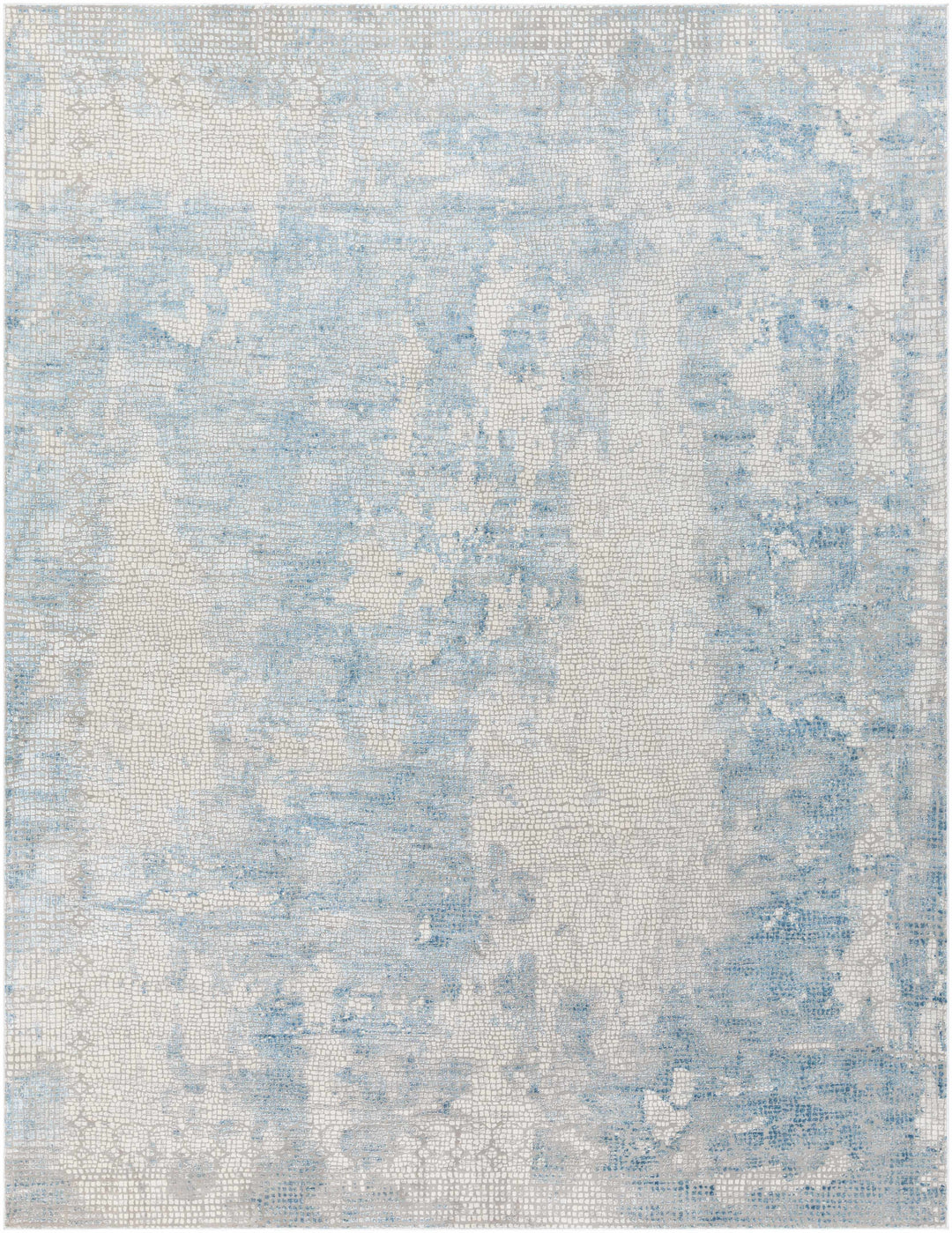 Walbridge Modern Abstract Design Blue And Ivory Area Rug