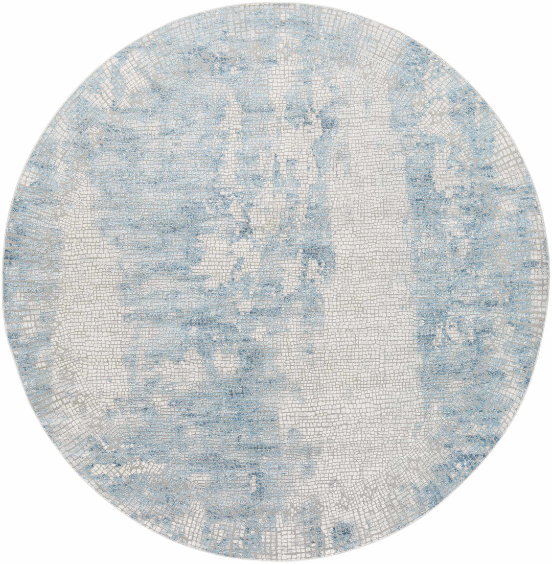 Walbridge Modern Abstract Design Blue And Ivory Area Rug