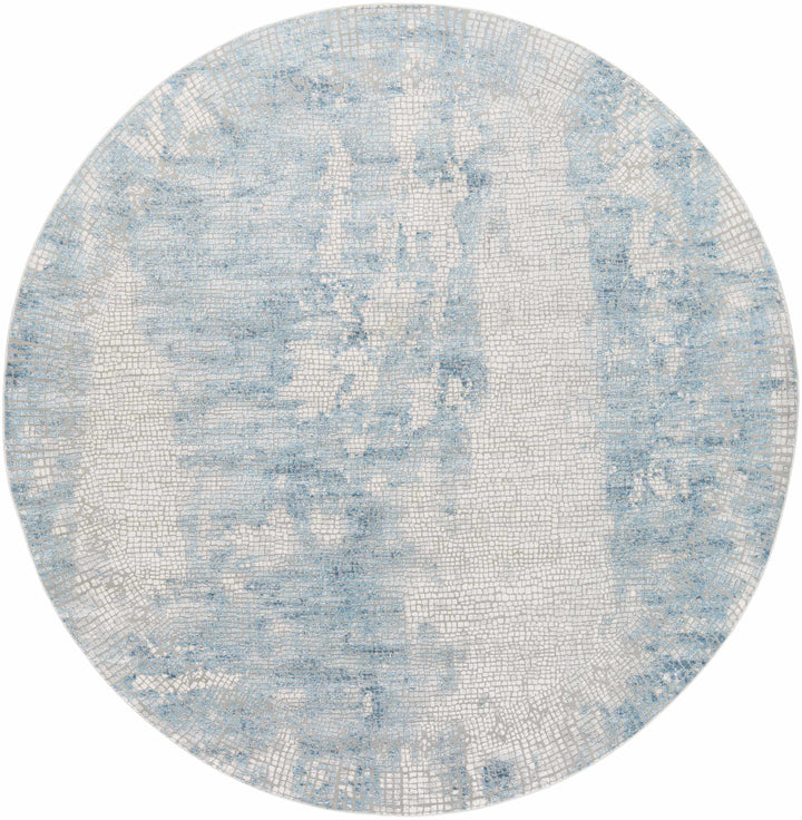 Walbridge Modern Abstract Design Blue And Ivory Area Rug