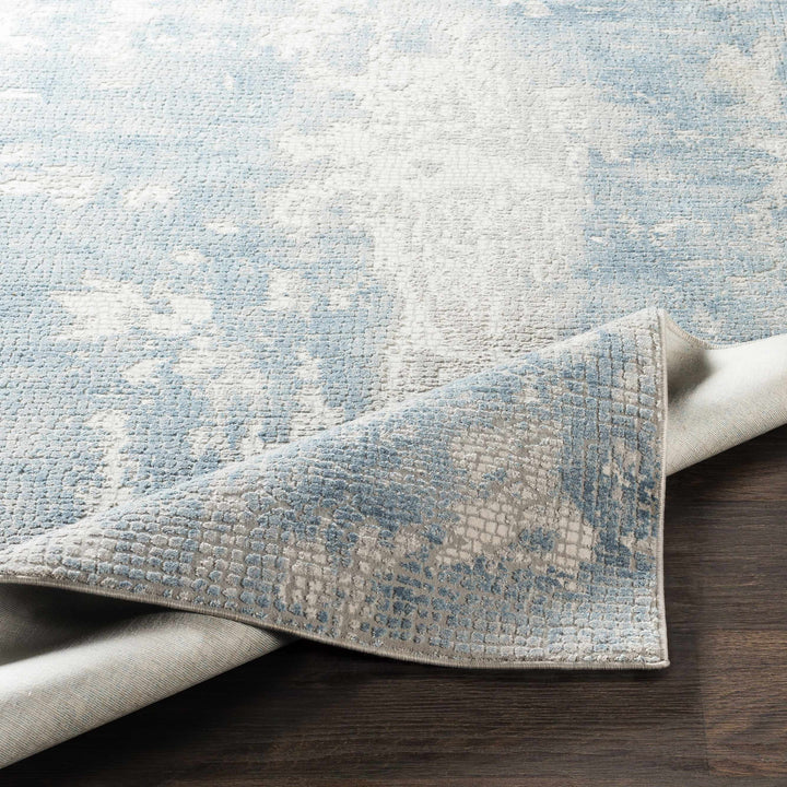 Walbridge Modern Abstract Design Blue And Ivory Area Rug