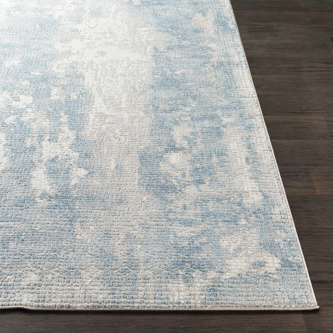 Walbridge Modern Abstract Design Blue And Ivory Area Rug