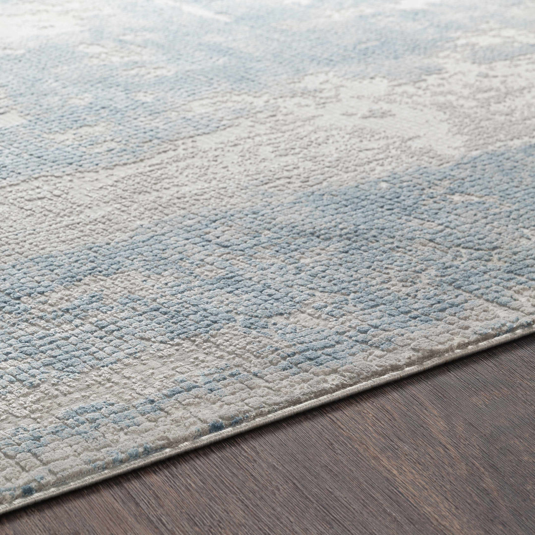 Walbridge Modern Abstract Design Blue And Ivory Area Rug