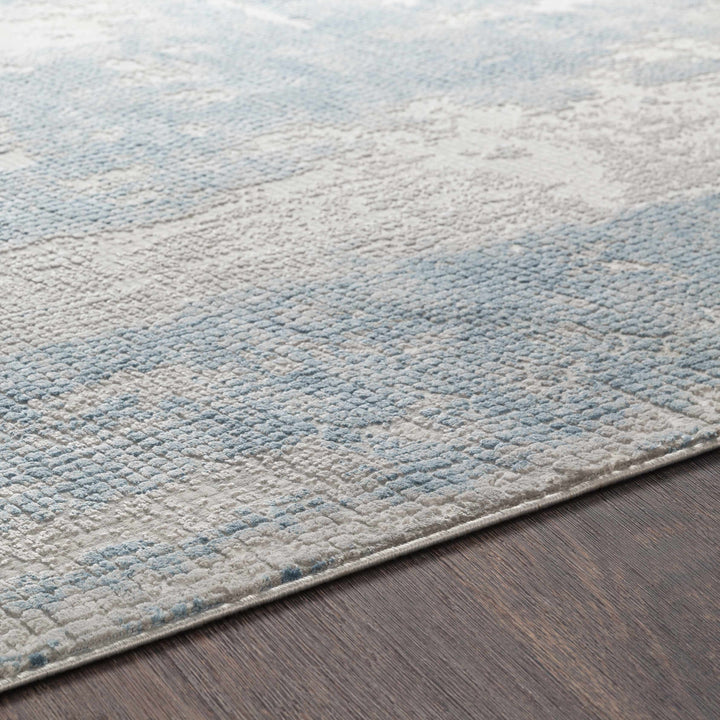 Walbridge Modern Abstract Design Blue And Ivory Area Rug