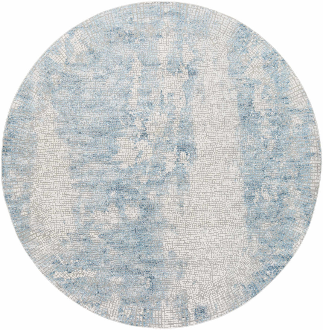 Walbridge Modern Abstract Design Blue And Ivory Area Rug - The Rug Decor