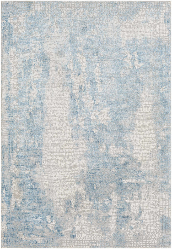 Walbridge Modern Abstract Design Blue And Ivory Area Rug - The Rug Decor