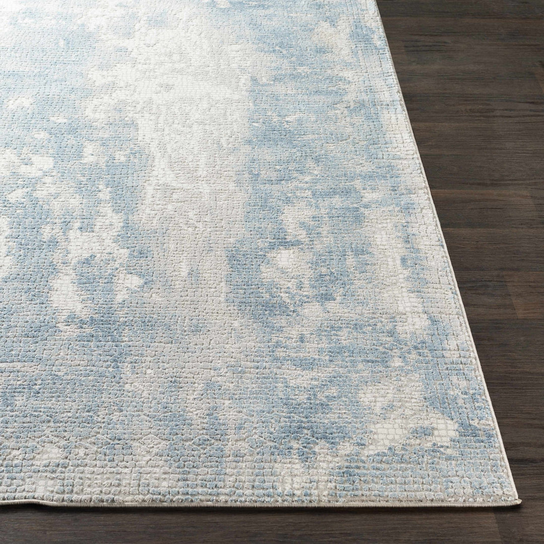 Walbridge Modern Abstract Design Blue And Ivory Area Rug - The Rug Decor