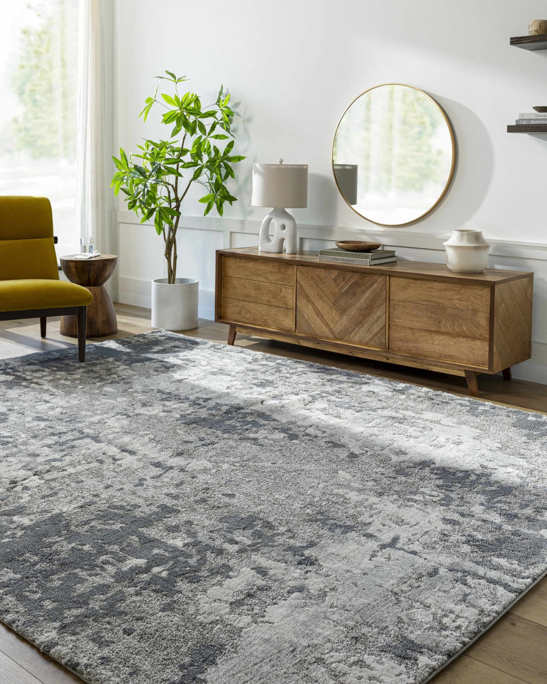 Walhonding Contemporary Abstract Gray Area Rug - The Rug Decor