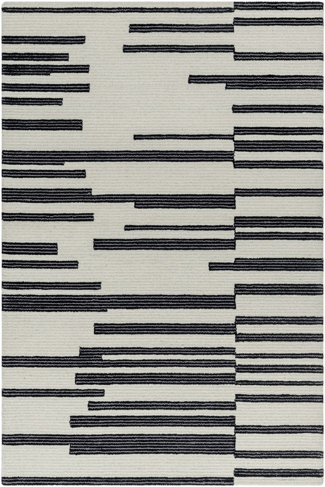 Walid Beige And Black Contemporary Style Area Rug - The Rug Decor