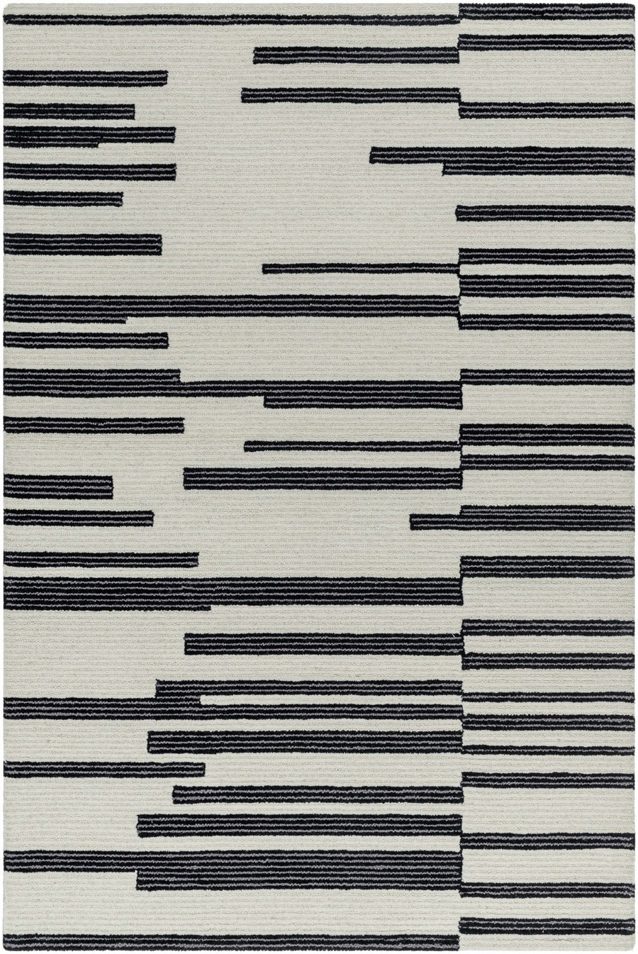 Walid Beige And Black Contemporary Style Area Rug - The Rug Decor