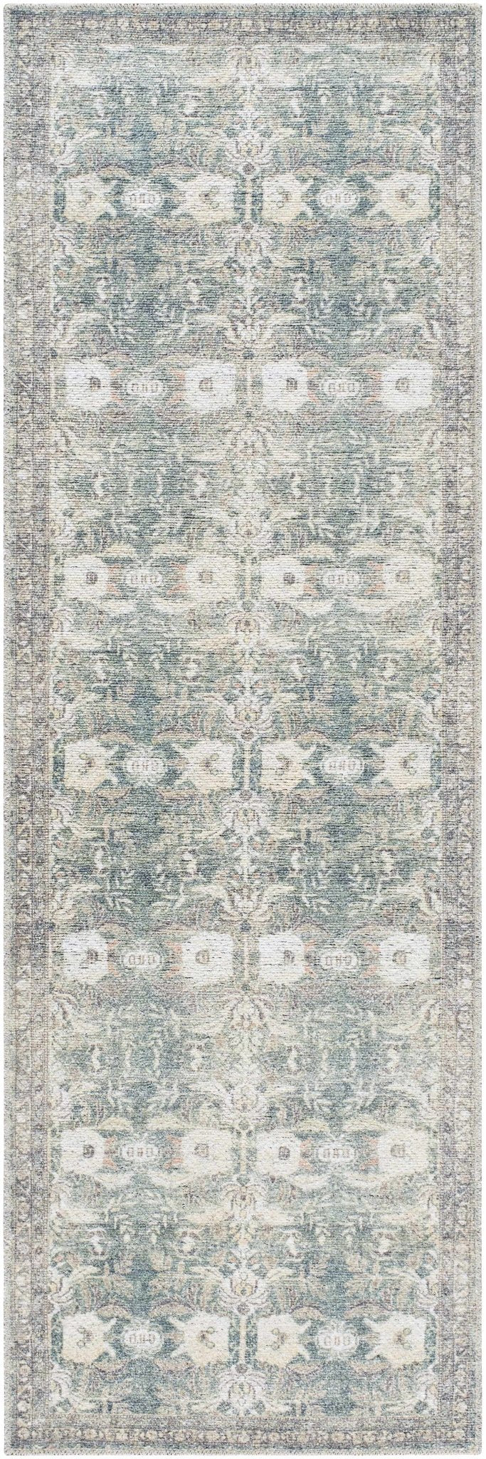 Walta Traditional Green And Brown Washable Area Rug - The Rug Decor