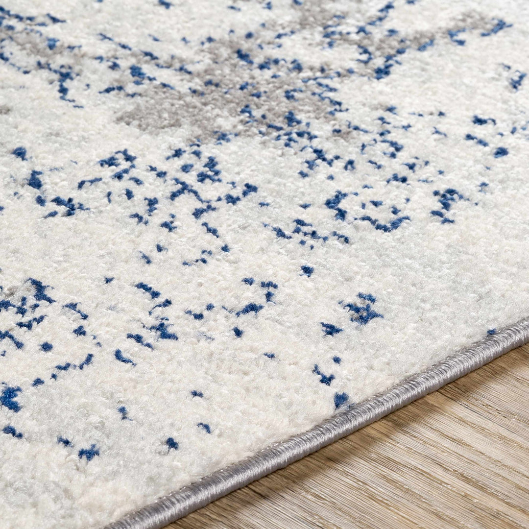 Warburton Ivory And Blue Modern Abstract Area Rug - The Rug Decor