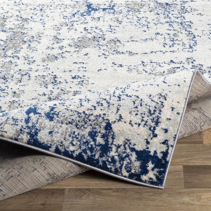 Warburton Ivory And Blue Modern Abstract Area Rug - The Rug Decor