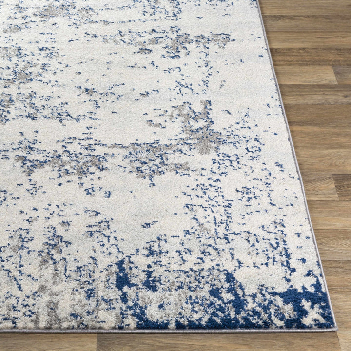 Warburton Ivory And Blue Modern Abstract Area Rug - The Rug Decor