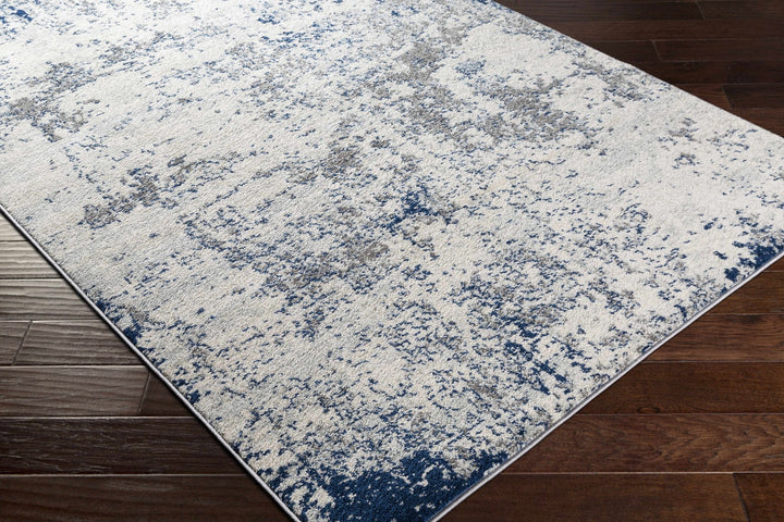 Warburton Ivory And Blue Modern Abstract Area Rug - The Rug Decor