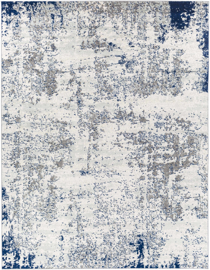 Warburton Ivory And Blue Modern Abstract Area Rug - The Rug Decor
