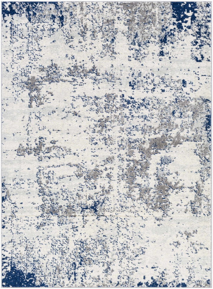Warburton Ivory And Blue Modern Abstract Area Rug - The Rug Decor