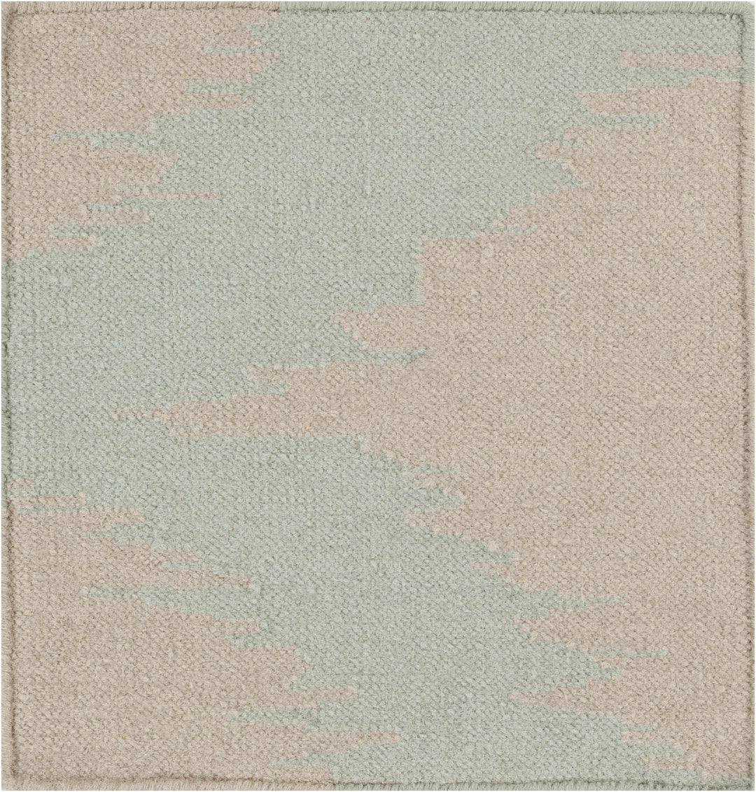 Warda Beige And Blue Modern Style Hand Woven Wool Area Rug