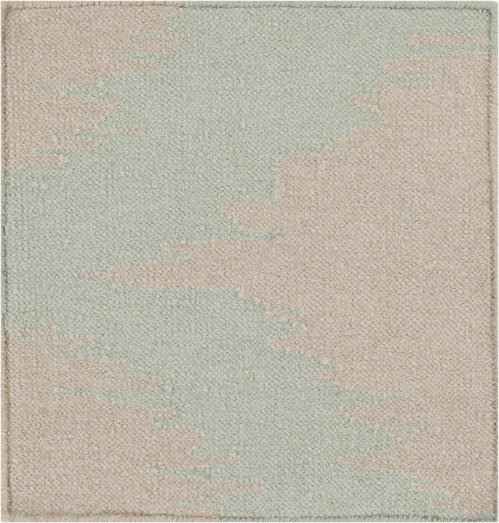 Warda Beige And Blue Modern Style Hand Woven Wool Area Rug