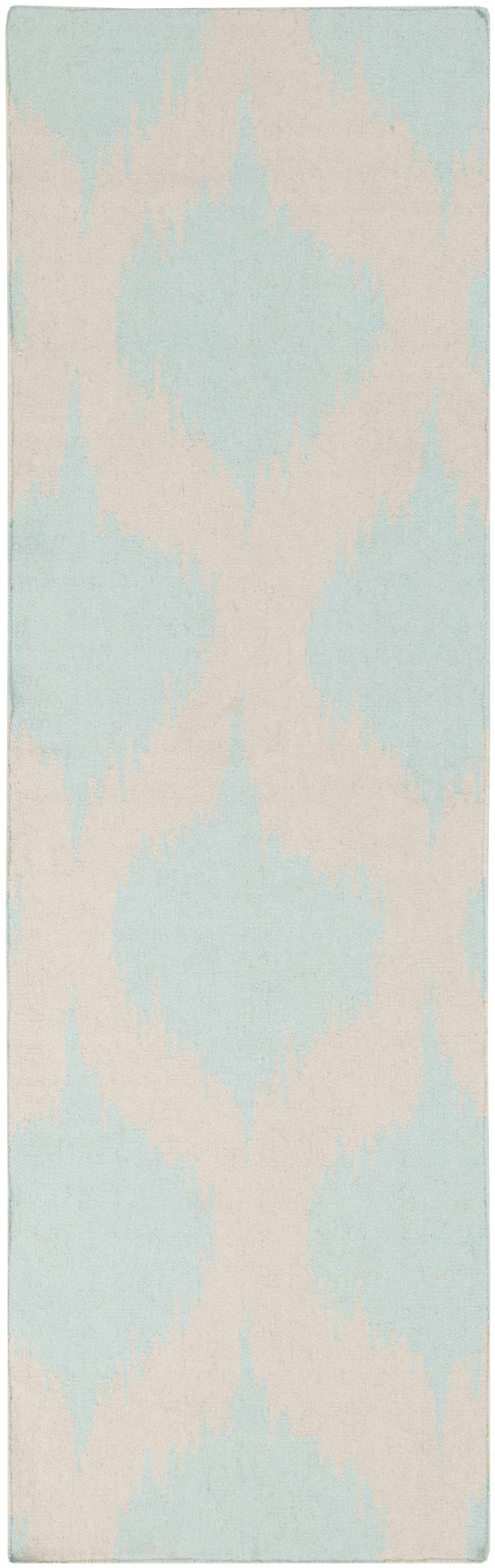 Warda Beige And Blue Modern Style Hand Woven Wool Area Rug