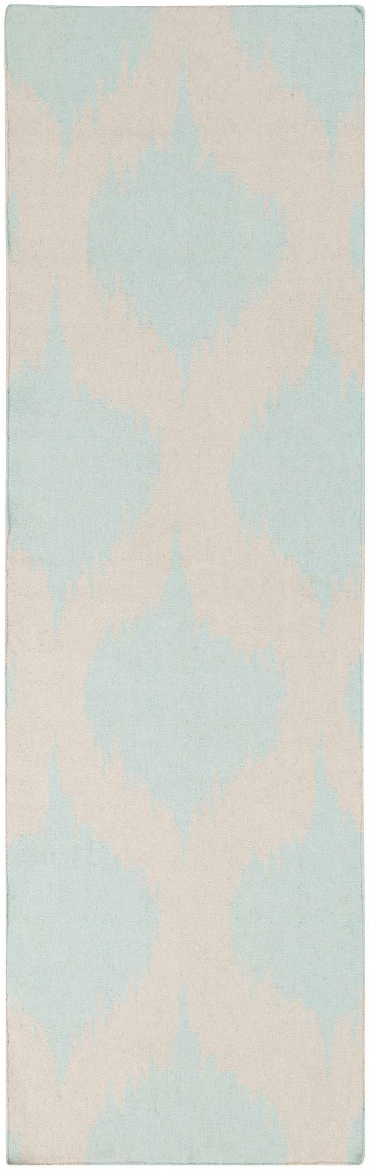 Warda Beige And Blue Modern Style Hand Woven Wool Area Rug