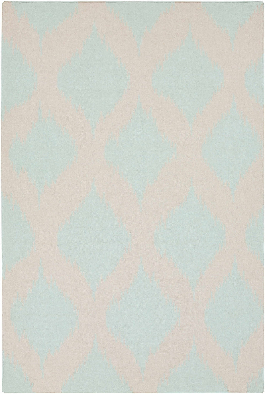 Warda Beige And Blue Modern Style Hand Woven Wool Area Rug - The Rug Decor